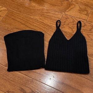 Abercrombie & Fitch black Ribbed Knit Tank Top and Divided Tube Top bundle